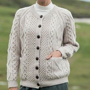 Blarney Aran Originals Honey Oat Premium Handknit Merino Lumber Jack Size S